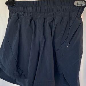 lululemon athletica Navy Athletic Shorts one zipper pocket
